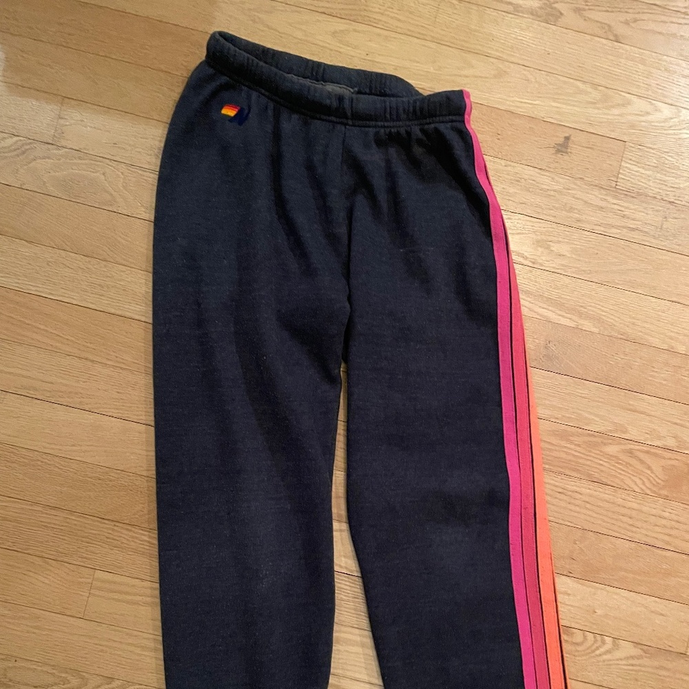Aviator Nation Charcoal 5 Stripe Sweatpants SZ S